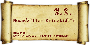 Neumüller Krisztián névjegykártya
